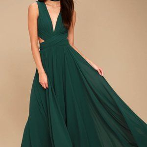 Lulu's Cutout 'Vivid Imagination' Dress - dark green